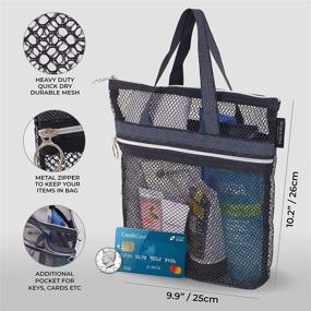 img 3 attached to 🛀 Black Mesh Shower Caddy: Portable Quick Dry Tote Bag for College Dorm, Gym, Beach, Travel or Camping