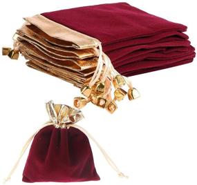 img 4 attached to Jewelry Pouches Drawstrings Wedding Christmas