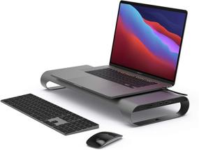 img 4 attached to 💻 MONITORMATE ProBASE Gen2: USB-C Monitor Stand with 10Gbps Hub, 4K HDMI & Ethernet – Compatible with MacBook Pro 16″/MacBook Pro 15″ 2017 or Later (Grey)