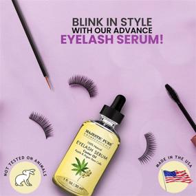 img 1 attached to 💫 Majestic Pure Castor Oil Eyelash Serum - Natural Eyebrow & Eyelash Growth Booster with Free Mascara Brush and Eyeliner Applicator - 1 fl oz