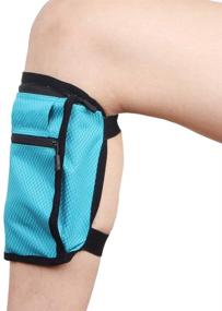 img 4 attached to 🏇 Ailzos Blue Non-Slip Band Leg/Calf Smartphone Holder for Equestrian Riders - Cell Phone Sport Leg Pouch for Running, Walking, Equestrian, and Motorcycle as Leg Purse or Calf Phone Holder