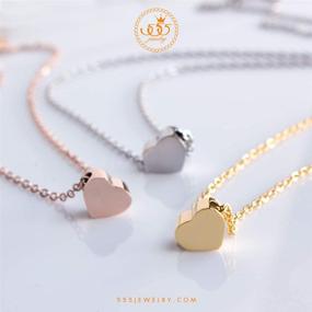 img 1 attached to 💖 555Jewelry Cute Heart Shape Dainty Pendant Necklace for Women - Stainless Steel Love Jewelry