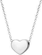 💖 555jewelry cute heart shape dainty pendant necklace for women - stainless steel love jewelry logo