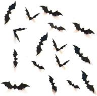 🦇 halloween 3d bats decoration: 96 pcs realistic pvc scary bats window decals for diy home bathroom indoor hallowmas party supplies logo