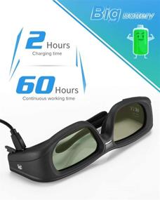 img 1 attached to 👓 Rechargeable Active Shutter 3D Glasses 2 Pack: Compatible with Epson, Sony, Panasonic, Samsung 3D Active TV & LCD Projector