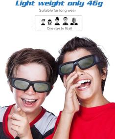 img 2 attached to 👓 Rechargeable Active Shutter 3D Glasses 2 Pack: Compatible with Epson, Sony, Panasonic, Samsung 3D Active TV & LCD Projector
