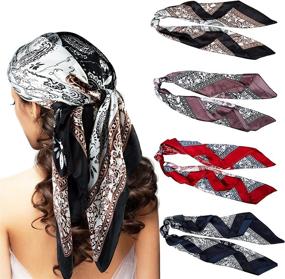 img 4 attached to Chalier Fashion Bandana Beautiful Inches Women's Accessories for Scarves & Wraps