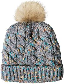 img 3 attached to 🧒 Amandir Kids Toddler Winter Hats - Fleece Lined Knit Girls Baby Beanie with Confetti Warm Pom Pom - Hat Cap