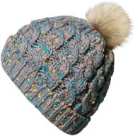 🧒 amandir kids toddler winter hats - fleece lined knit girls baby beanie with confetti warm pom pom - hat cap logo