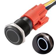 apiele 16mm momentary black push button switch on/off with 12v 🔘 led angel ring head for industrial electrical and controls & indicators, 16mm 0 logo