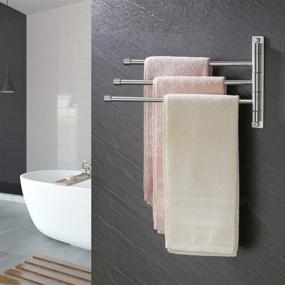 img 2 attached to 🛀 KES A2102S3-2: Sleek Stainless Steel Swivel Towel Rack Holder for Bathroom with 3 Arms, Wall Mounted Hand Towel Bar in Brushed Finish