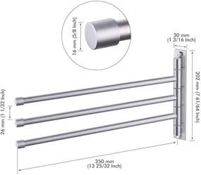 img 3 attached to 🛀 KES A2102S3-2: Sleek Stainless Steel Swivel Towel Rack Holder for Bathroom with 3 Arms, Wall Mounted Hand Towel Bar in Brushed Finish