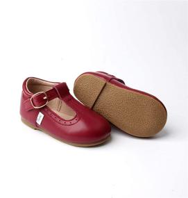 img 3 attached to 👞 Прочные и стильные кожаные туфли для девочек с твердой подошвой.