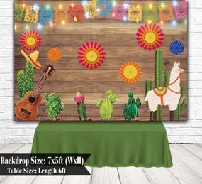 img 2 attached to 🌵 7X5ft Funnytree Mexican Fiesta Theme Photography Backdrop - Cinco de Mayo Party Background with Colorful Flags, Cactus, Guitar, Paper Flowers Banner - Perfect for Dressing up Cake Tables, Decorations, and Photo Booth Props
