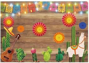 img 4 attached to 🌵 7X5ft Funnytree Mexican Fiesta Theme Photography Backdrop - Cinco de Mayo Party Background with Colorful Flags, Cactus, Guitar, Paper Flowers Banner - Perfect for Dressing up Cake Tables, Decorations, and Photo Booth Props