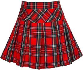 img 4 attached to Girls Skirt School Uniform Tartan