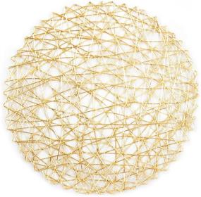 img 2 attached to 🌟 DII Woven Paper Tabletop Placemat Set - Elegant Gold Holiday or Event Décor