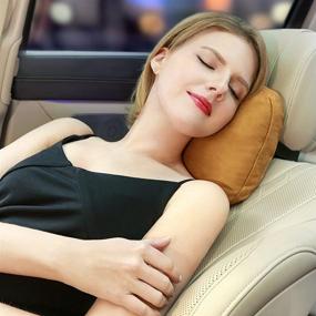 img 1 attached to 🚗 Premium Universal Driving Seat Car Pillow: Sleep Comfortably & Relieve Neck Pain for Tesla Model Y/3 (2PCS)