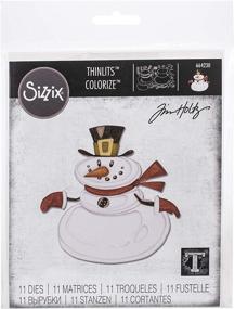 img 4 attached to Набор тонких ножей Sizzix Thinlits многоцветный 11 штук - Mr. Snowman Colorize от Tim Holtz