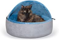 k&amp;h pet products self-warming kitty hooded bed - removable hood for enhanced seo logo