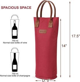 img 1 attached to Premium 4 Pack - Single Bottle Insulated Wine Tote Set | Stylish Padded Wine Cooler Bag for Wine Lovers | Ideal Wedding Gift