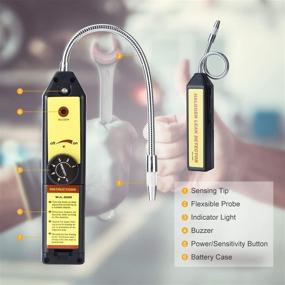 img 1 attached to 🔍 High Accuracy Refrigerant Leak Detector with Indicator Light - Instant Halogen Gas Leakage Tester for HFCs, CFCs, R134a, R410a, R22a - Ideal for Air Conditioning and HVAC Systems