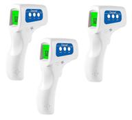 🌡️ berrcom no-contact infrared forehead thermometer 3 pack - baby fever check, multi-functional 4 in 1, fever alarm, memory recall - suitable for kids, infants, and adults logo