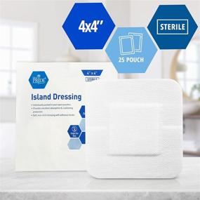 img 2 attached to 🩹 Med PRIDE 4x4 Bordered Gauze-Island Dressing, 25 Pack-Individually Packed Pouches, Wound Dressing with Adhesive, Breathable Borders, Sterile & Highly Absorbent, Latex-Free