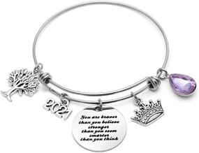 img 4 attached to 🎄 BFJLIFE Christmas Inspirational Cuff Bangle Bracelet: Personalized Motivation in 316L Stainless Steel