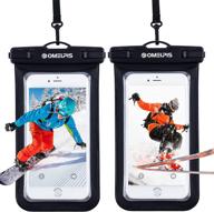 omelpis universal waterproof phone case snow proof pouch - 2 pack for iphone 13 11 12 mini pro max x 7 plus samsung - underwater dry bag for spa/swimming/climbing/skiing logo