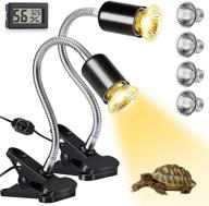 🦎 reptile heat lamp with 2 lamp holders, 25/50w bulbs, and thermometer - adjustable and rotating 360°, for lizards, turtles, and snakes (e27, 110v) логотип