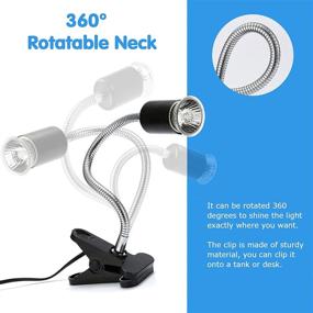 img 2 attached to 🦎 Reptile Heat Lamp with 2 Lamp Holders, 25/50W Bulbs, and Thermometer - Adjustable and Rotating 360°, for Lizards, Turtles, and Snakes (E27, 110V)