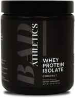 🥥 bad athletics 100% whey protein isolate - grass fed, 20g protein, 5 natural ingredients (coconut, 7 servings) logo