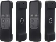 📺 2 pack remote case – shockproof silicone cover compatible with apple tv 4k/5th and 4th generation – auswaur remote case compatible with apple tv 4 and 4k/5th gen siri remote controller – 2 pack (black) logo