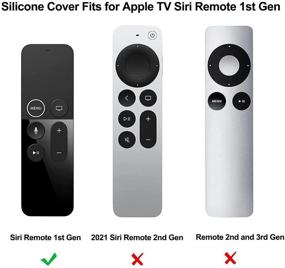 img 3 attached to 📺 2 Pack Remote Case – Shockproof Silicone Cover Compatible with Apple TV 4K/5th and 4th Generation – Auswaur Remote Case Compatible with Apple TV 4 and 4K/5th Gen Siri Remote Controller – 2 Pack (Black)