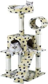 img 2 attached to 🐾 GO Pet Club 50-Inch Cat Tree Condo House Furniture with Paw Print Design