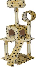 img 1 attached to 🐾 GO Pet Club 50-Inch Cat Tree Condo House Furniture with Paw Print Design