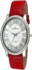 img 4 attached to Peugeot Womens Silver Tone Crystal Leather