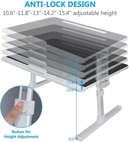 img 3 attached to 📚 NEARPOW XXL Стол для ноутбука и письма в постели: Регулируемая подставка для ноутбука для кровати или дивана с антиплоскостной кожей, съемным стопором, подставкой для книг и выдвижным ящиком - черный.