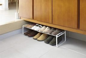 img 2 attached to 👞 Yamazaki Home Adjustable Shoe Rack - White Space-Saving Storage Solution, One Size