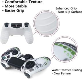 img 3 attached to PS4 Controller Skins - Water Transfer Printing Silicone Protector for Dualshock 4 Controller 🎮 - Silicone Cover Skin Case with 8 Thumb Grips - Compatible with Sony PS4, Slim, Pro