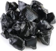 🔥 fireboomoon 2lb/950g raw black obsidian stones: ideal for cabbing, tumbling, cutting, polishing, lapidary, wire wrapping, healing reiki, jewelry making, home decoration logo