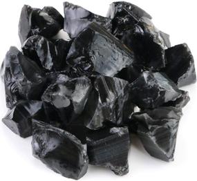 img 4 attached to 🔥 FIREBOOMOON 2lb/950g Raw Black Obsidian Stones: Ideal for Cabbing, Tumbling, Cutting, Polishing, Lapidary, Wire Wrapping, Healing Reiki, Jewelry Making, Home Decoration