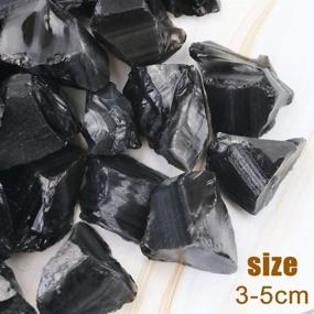 img 3 attached to 🔥 FIREBOOMOON 2lb/950g Raw Black Obsidian Stones: Ideal for Cabbing, Tumbling, Cutting, Polishing, Lapidary, Wire Wrapping, Healing Reiki, Jewelry Making, Home Decoration