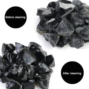 img 1 attached to 🔥 FIREBOOMOON 2lb/950g Raw Black Obsidian Stones: Ideal for Cabbing, Tumbling, Cutting, Polishing, Lapidary, Wire Wrapping, Healing Reiki, Jewelry Making, Home Decoration