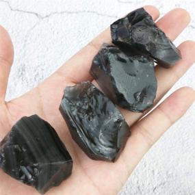 img 2 attached to 🔥 FIREBOOMOON 2lb/950g Raw Black Obsidian Stones: Ideal for Cabbing, Tumbling, Cutting, Polishing, Lapidary, Wire Wrapping, Healing Reiki, Jewelry Making, Home Decoration