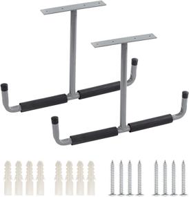 img 4 attached to 🔧 Maximize Your Garage Space with Heavy Duty Ceiling Mounted Garage Storage Hooks for Tools, Bikes, and Lumber - Grey