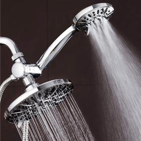 img 2 attached to Wovier Multi-function Ultra-Luxury 3-way 2 in 1 Shower Head: Adjustable Pressure with 5 Spray Settings, Handheld Shower Combo with Extra Long Stretchable Stainless Steel Hose and Shower Handle Holder in Chrome