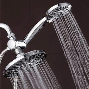 img 3 attached to Wovier Multi-function Ultra-Luxury 3-way 2 in 1 Shower Head: Adjustable Pressure with 5 Spray Settings, Handheld Shower Combo with Extra Long Stretchable Stainless Steel Hose and Shower Handle Holder in Chrome