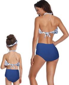 img 2 attached to 👙 Adorable Girls Kids Swimsuit: Ruffled Falbala Two-Piece Bikini Set for Stylish Swimwear